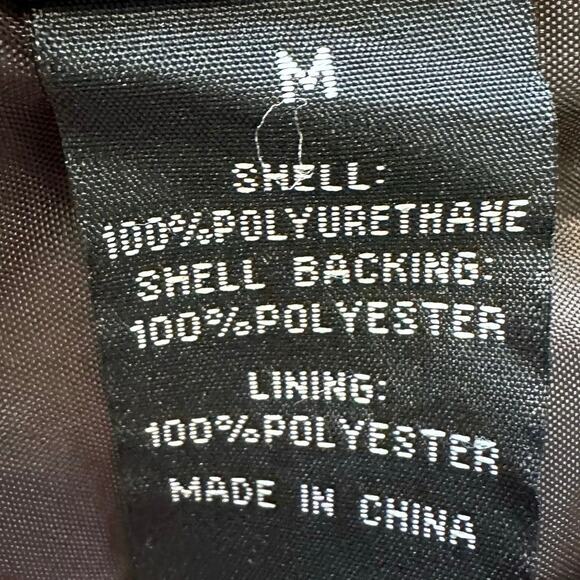 Baccini Jacket Dark Brown Womens M Faux Leather Full Zip Classic Fit Motorcycle - Picture 7 of 9